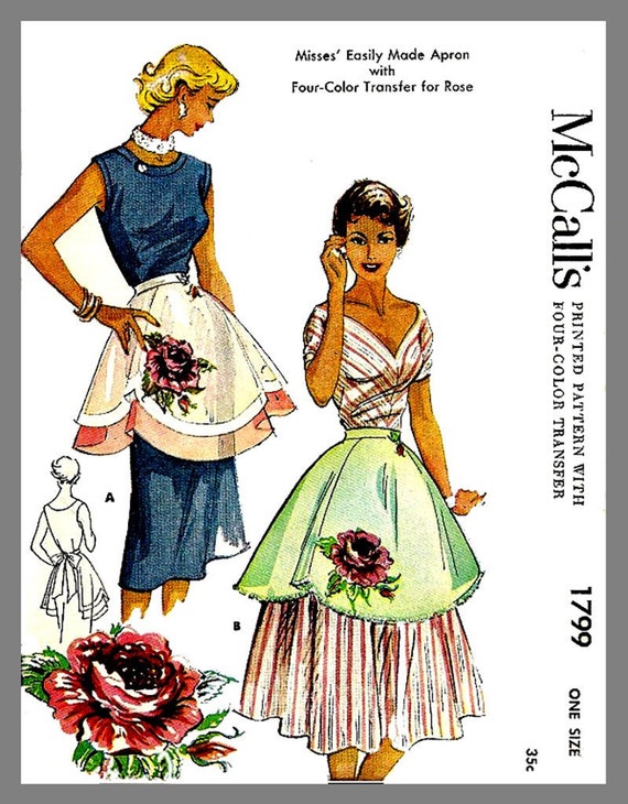 Vintage McCall Misses/' Scottie APRON One size Material Fabric sew pattern # 1376
