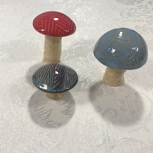 Garden Mushrooms 3 Ceramic Mushrooms Garden Décor Handmade Planter Mushrooms Pottery Gift Classy Clay Ceramics Ready To Ship
