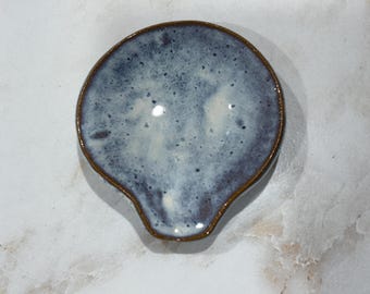 Unique Ceramic Spoon Rest: Handmade Pottery Kitchen Decoration