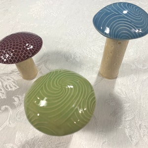 3 Ceramic Mushrooms Garden Mushrooms Garden Décor Handmade Planter Mushrooms Pottery gift Classy Clay Ceramics Ready To Ship