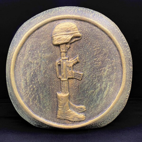 MILITARY standing rock mold, concrete mold, abs plastic, garden rock, garden rock art, military, military gift, military decor, veteran gift