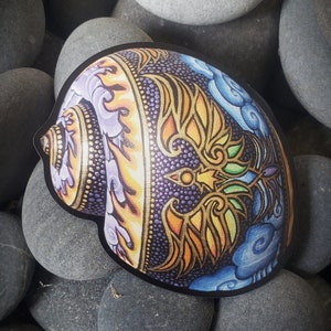 STICKER PRINT 3x3 Rainbow Phoenix Bird Mandala Shell Decoración interior o exterior Regalo de meditación