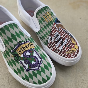 Hand-Painted Wizard House Crest Shoes