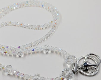 Bling Badge I.D. Holder Lanyard Sale 36&quot; AB Crystals Bling Women&#39;s Gift Durable Teacher Nurse Student  Designer Classy Elegant Fashion Gift