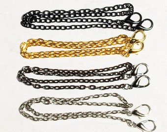 Face Mask Chain Holder Lanyard 18" Metal Adults/Kids 3 Colors U Choose Strong Durable Silver, Black, Gold, Gunmetal  Fashion