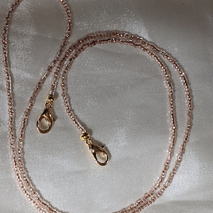 Czech Glass Seed Bead Facemask Chain: Copper Silver Lined Lanyard