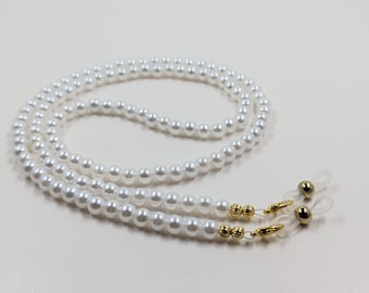 Pearl Eyeglass Chain: Gold Accent Sunglasses Holder gift