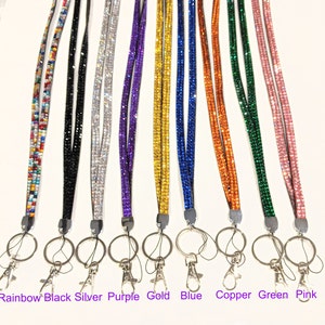 Rhinestone Bling Badge Lanyard: Multi-Function Sparkle Accessory
