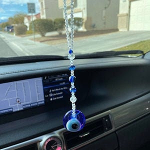 Evil Eye Car Charm Evil Eye Best Seller Amulet Car Accessories Protection Amulet Rear view Mirror Charm Nazar Suncatcher Family Jewelry image 10