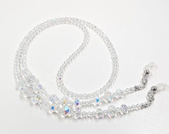 Crystal Eyeglass Chain Holder: Handmade Bling, 28" Gift