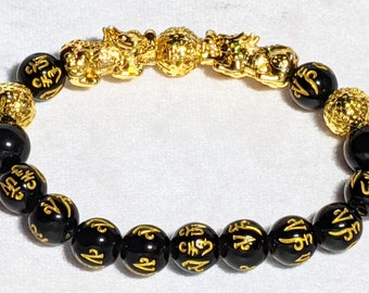 アクセサリー dZi_Dragon369 Bracelet Lucky Dragon 14 Kt Plated Pi Xiu Pi Yao Feng Shui