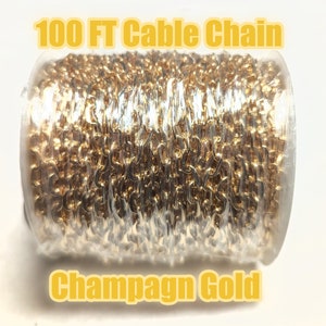 Kettenspule 100 Fuß Premium Champagner Gold 5 x 7 MM Kette machen Schmuck Schüttgut Kette Goldkette
