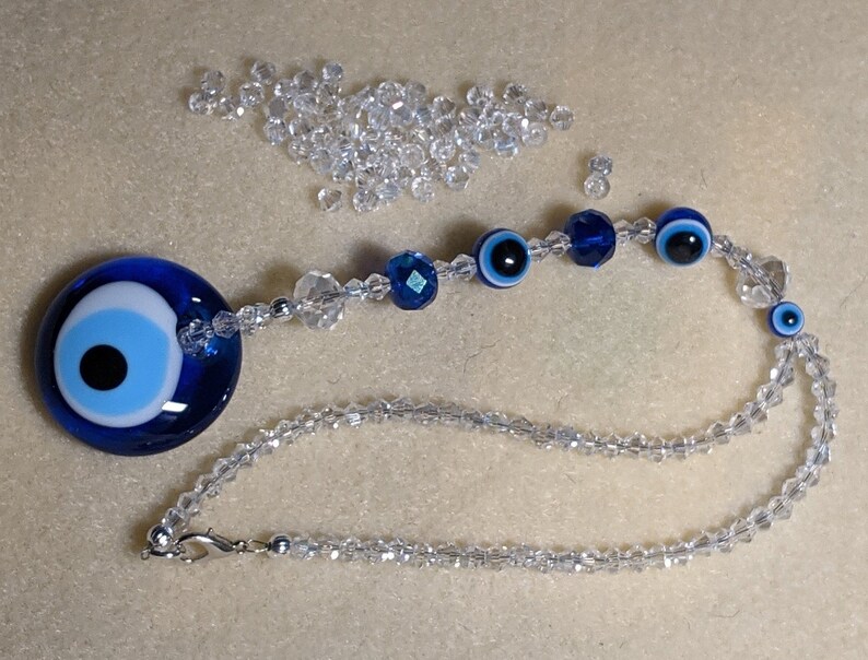 Evil Eye Car Charm Evil Eye Best Seller Amulet Car Accessories Protection Amulet Rear view Mirror Charm Nazar Suncatcher Family Jewelry image 3