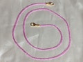 MASK Holder Chain Czech Glass Pink Silver Lined Seed Beads with lobster claws easy On/OFF Lightweight Gift Unisex US 26" Necklace