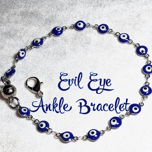 Evil Eye Ankle Bracelet: Protection Talisman with Magnetic Clasp