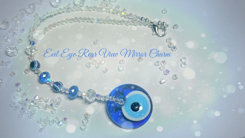 Evil Eye Car Charm Evil Eye Best Seller Amulet Car Accessories Protection Amulet Rear view Mirror Charm Nazar Suncatcher Family Jewelry image 5