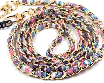 Colorful Gold Chain Lanyard: 50" Phone or Purse Strap