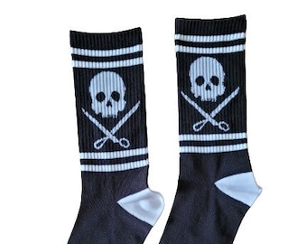 Abernathy's Skull and Scissors Crew Sock