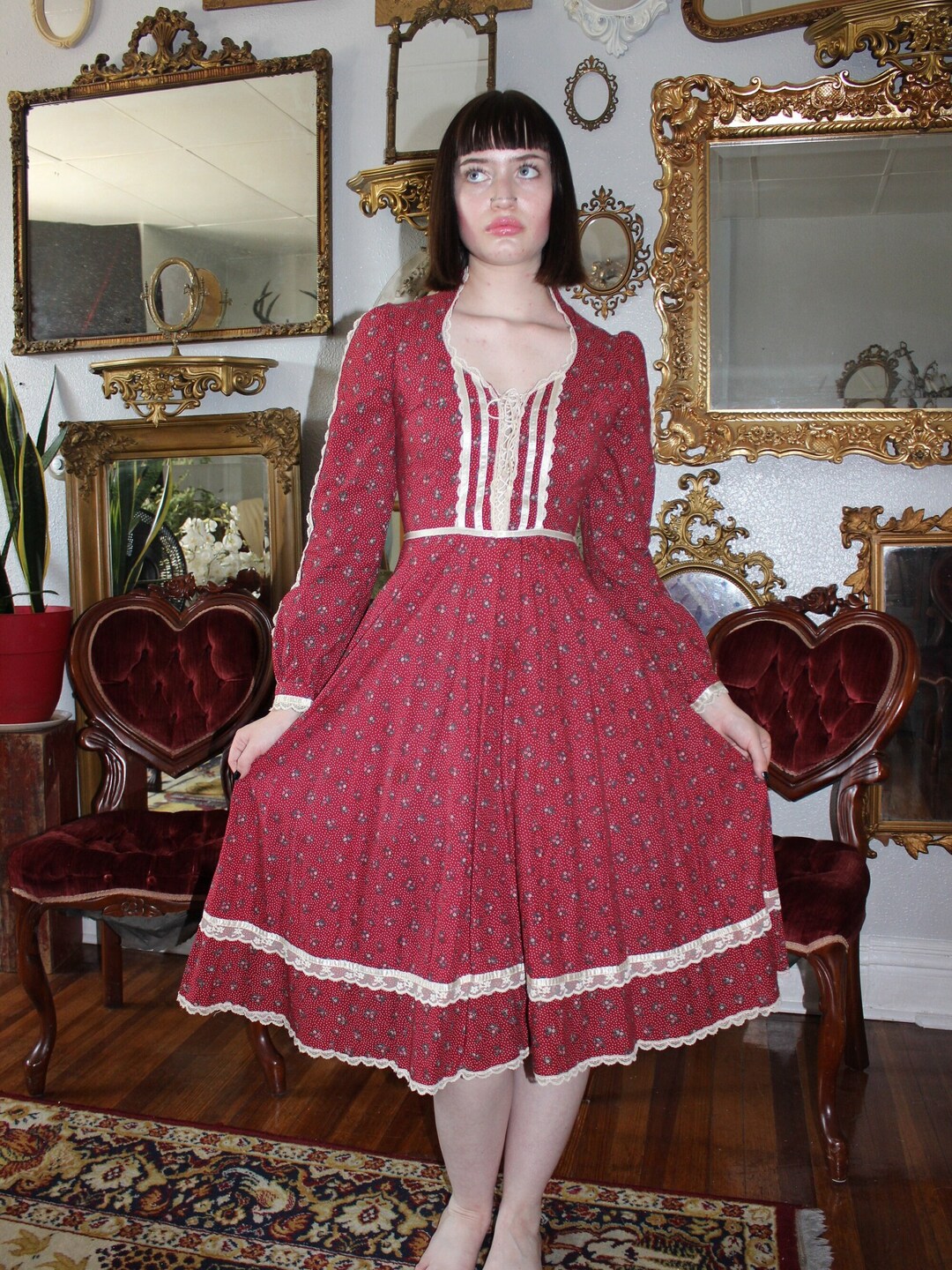 GUNNESAX JESSICA McCLINTOCK ビンテージキッズドレス Vintage Jessica McClintock For Gunne Sax Tulle Overlay