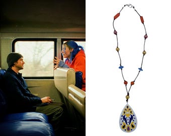 Raised By Movies Eternal Sunshine 'Clementine' Necklace Kate Winslet Jim Carrey Beaded Pendant
