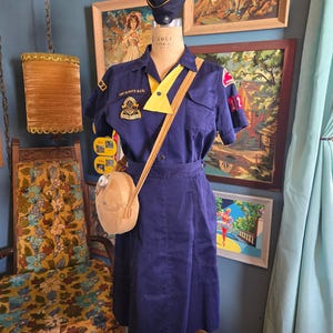 Vintage 1950s Boy Scout Den Mother Uniform Set, Cotton, Patches