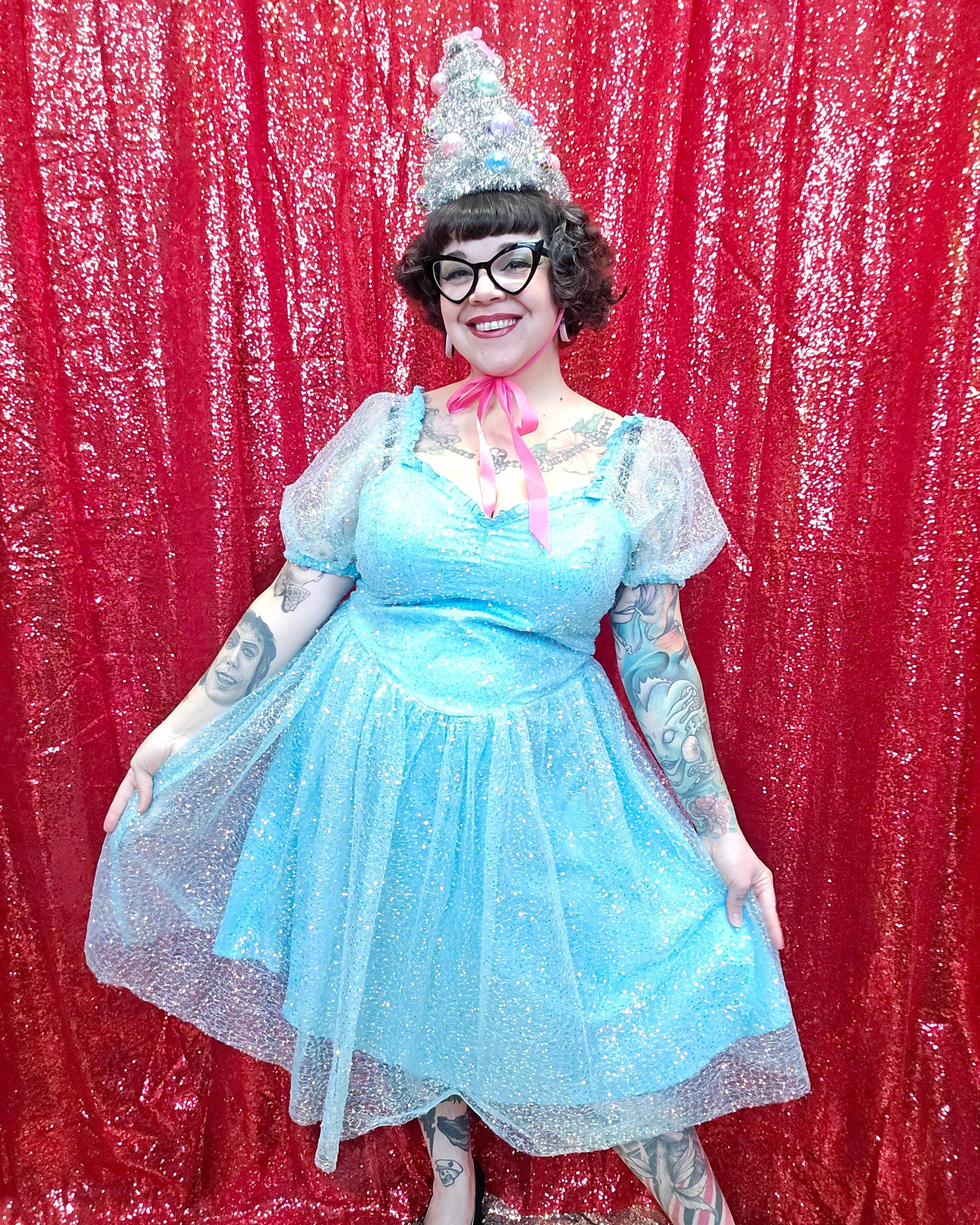 Plus Size Blue Sequin Dress - Etsy