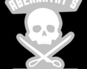 Abernathy's Skull and Scissors Clear Decal Sticker