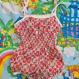 Vintage Children's Red Playsuit