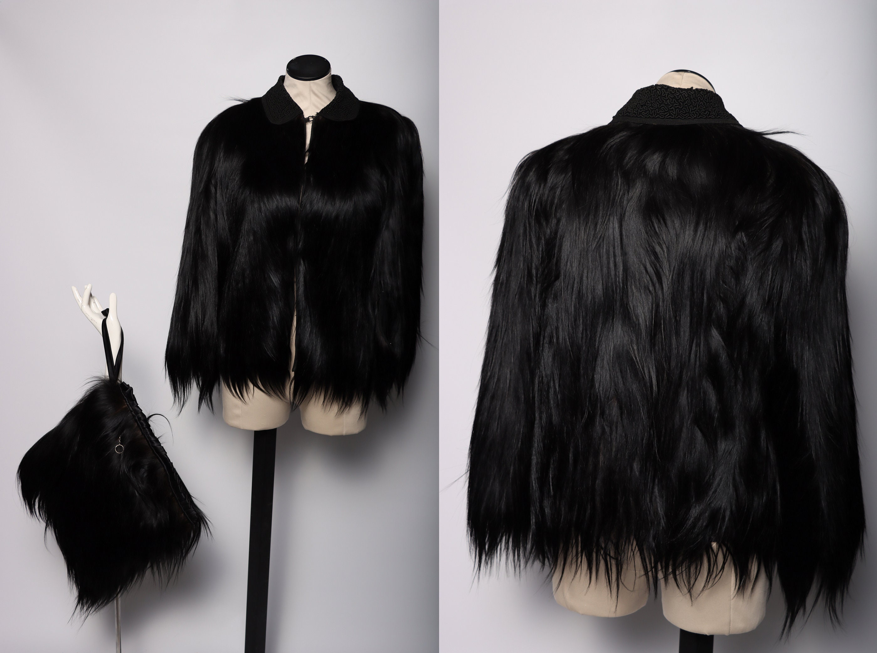 Vintage 1940's Black Real Monkey Fur Coat Orangutan - Etsy