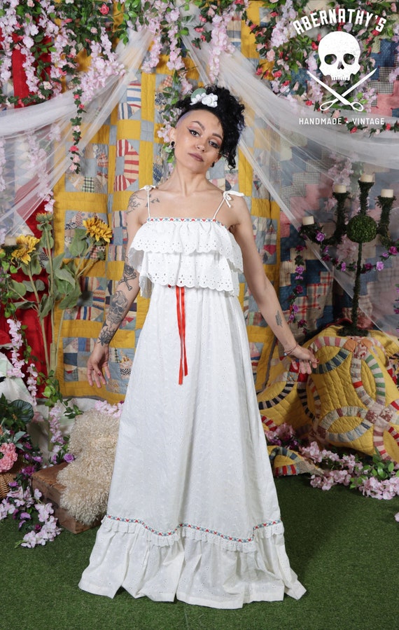 white cotton prairie dress White Prairie Dresses