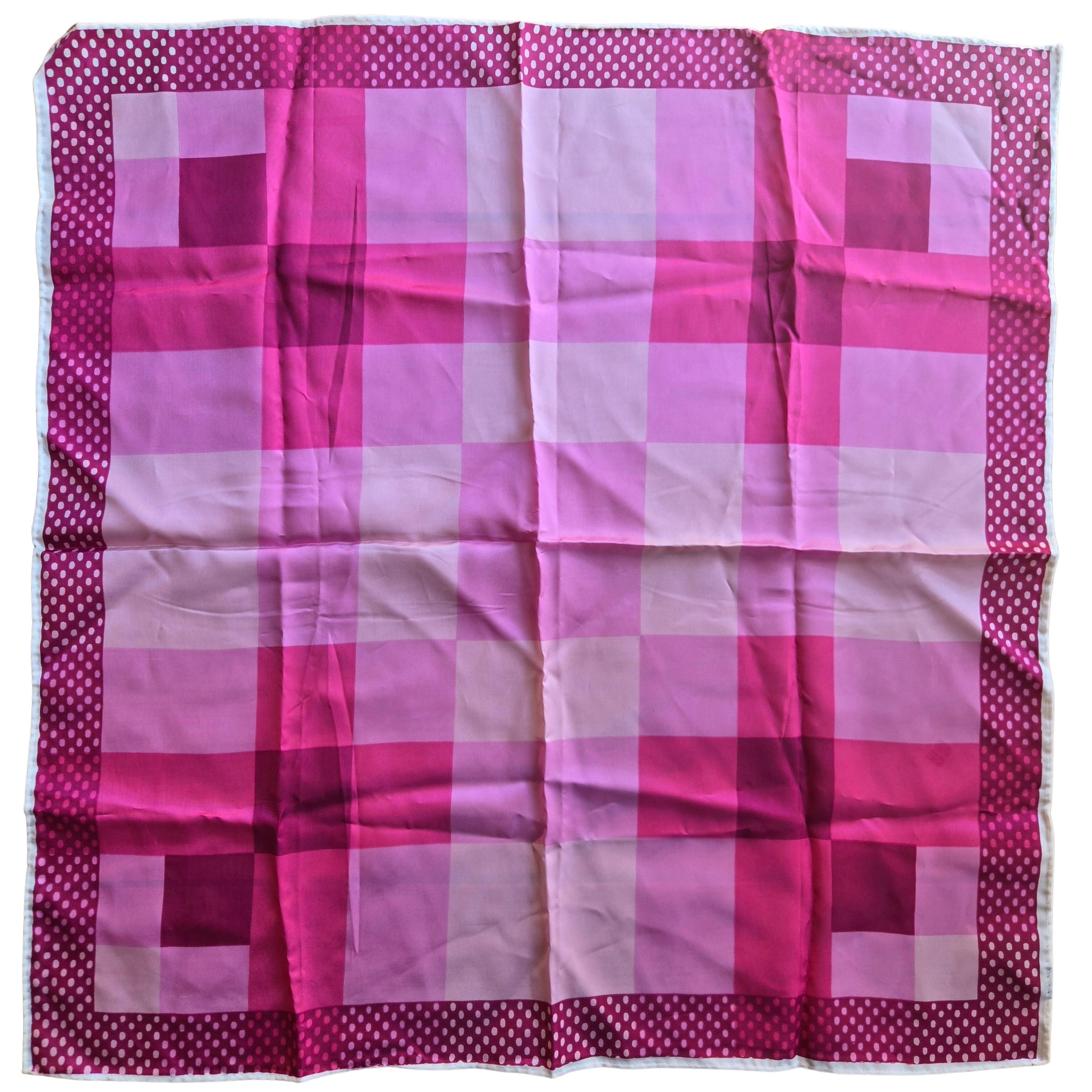 Vintage 60s Pink Gradiant Geometric Square Scarf