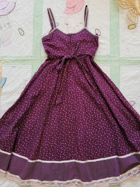 Gunne Sax by Jessica Burgundy Red Dress Quilted J… - image 9