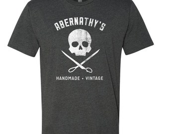 Abernathys Skull and Scissors Logo Men's/Unisex Tshirt