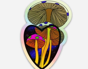 Abernathy's Mushroom Holographic Waterproof Vinyl Sticker