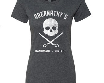 Abernathys Skull and Scissors Logo Women's Tshirts