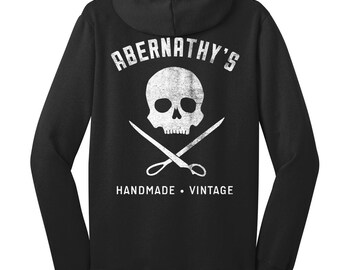 Abernathy's Skull and Scissors Zip Up Hoodie Sweat Shirt