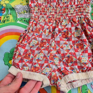 Vintage Children's Red Playsuit