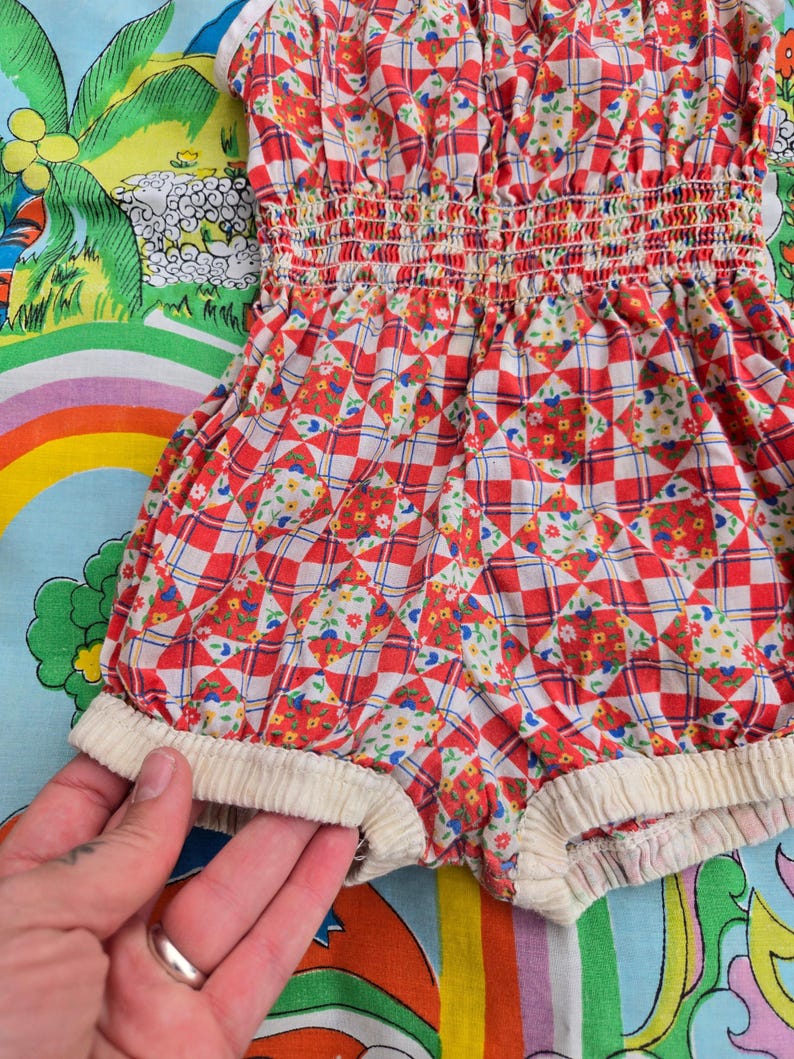 Vintage Children's Red Playsuit
