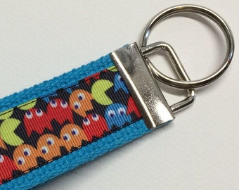 Pac-Man Arcade Game Inspired Key Fob/Key Chain/Wristlet *Ready to Ship*