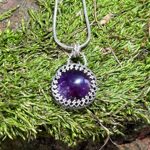 Antique Sterling Silver Amethyst Pendant