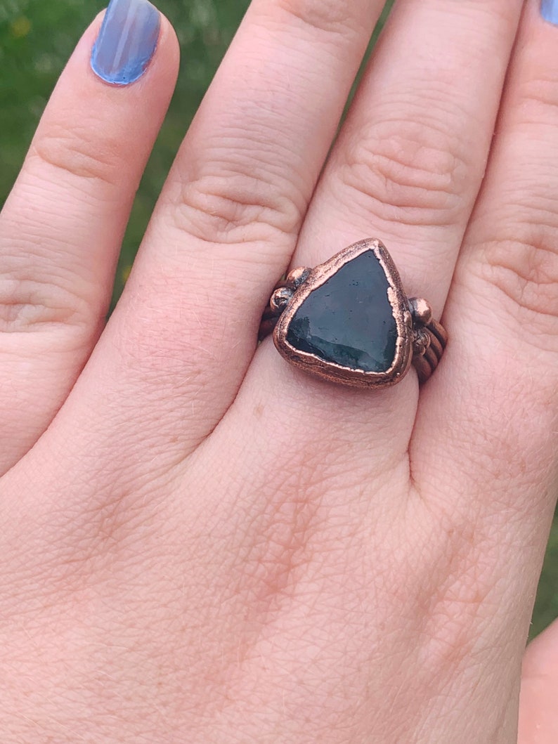 Size 8 Rose Quartz Copper Ring