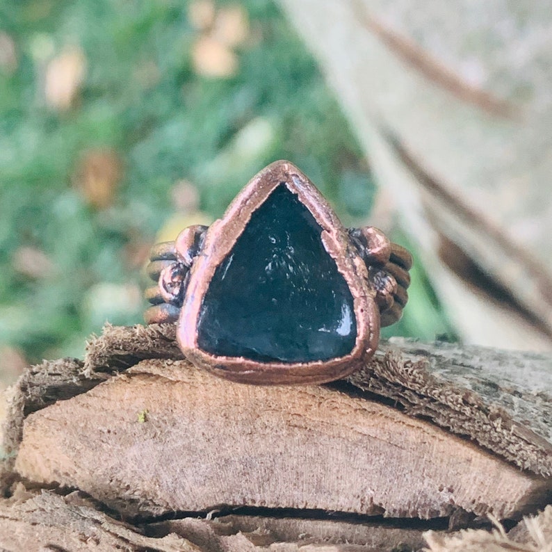 Size 8 Rose Quartz Copper Ring
