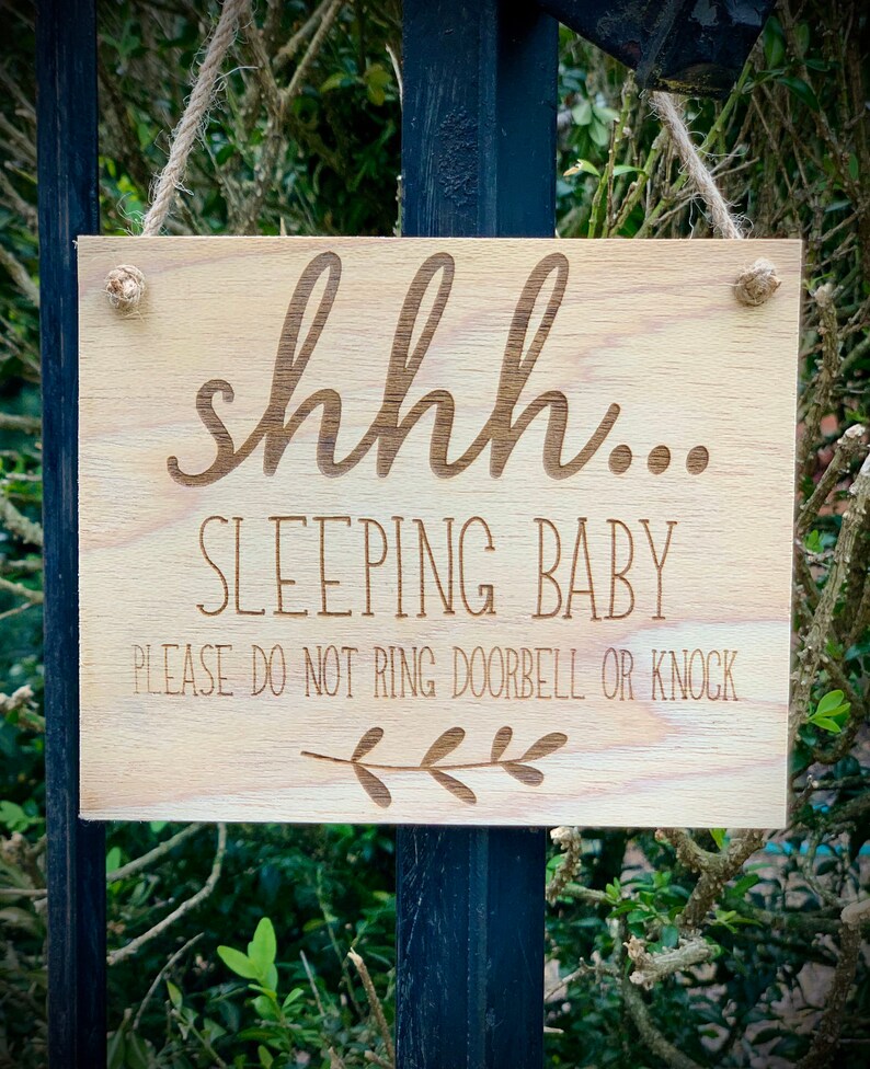 Engraved Shhh sleeping baby please do not ring doorbell or Etsy