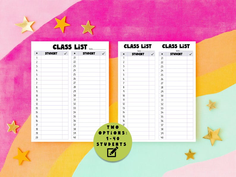 Editable Class List Template: Student Checklist & Attendance Tracker ...