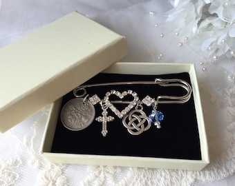 Love Knot Bridal Pin TraditionalKnot Bridal Pin Welsh Wedding Safety Pin