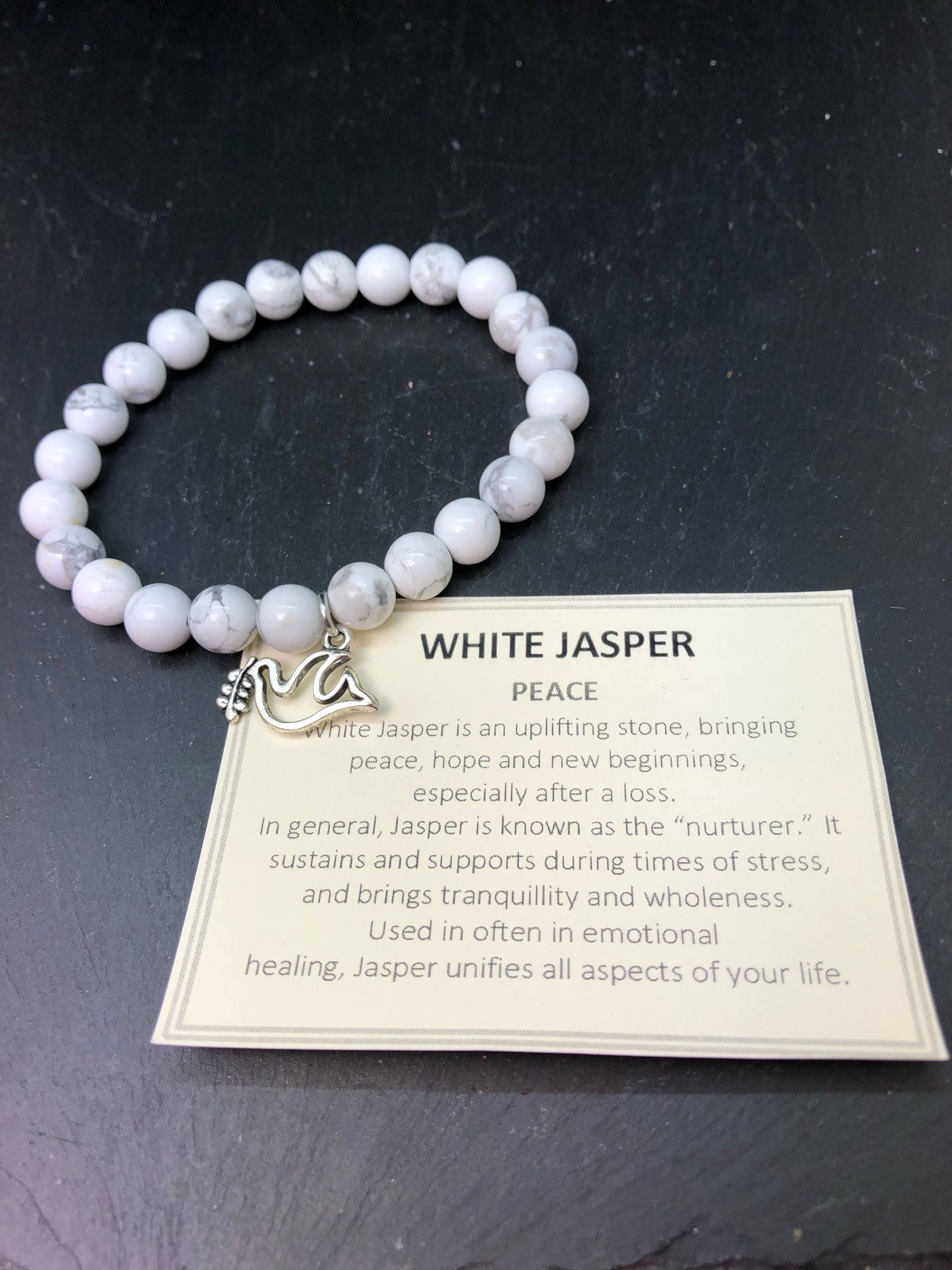 White Jasper healing bracelet Healing jewelry Stones and Etsy