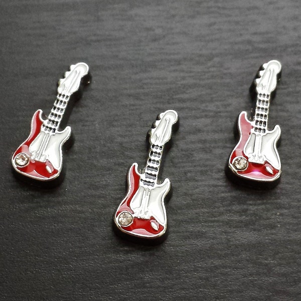 Electric Guitar Floating Charm for Floating Lockets-1 Piece-9mmx5mm-Flatback-Gift Idea