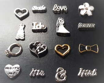 Wedding Floating Charm for Floating Lockets-1 Piece-Tiny Locket Charms-NOT SHOE CHARMS