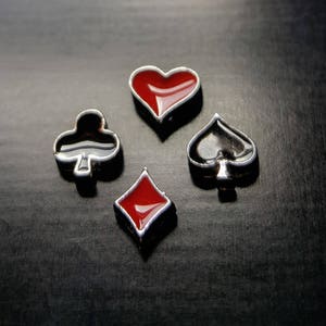 Card Suit Floating Charm for Floating Lockets-Club, heart, Spade, or Diamond-1 Piece-Gift Idea