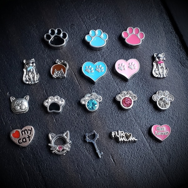 Cat Floating Charm for Floating Lockets-Feline Charms-1 Piece-Gift Idea